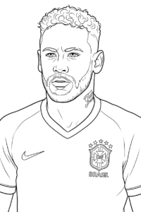 download hình tô màu Neymar cho bé