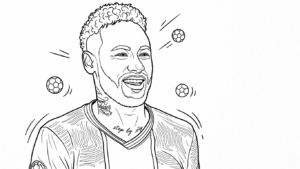 tranh tô màu Neymar cho bé tải miễn phí