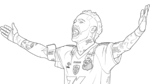 tranh tô màu Neymar cho trẻ em