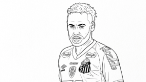 in tranh tô màu Neymar khổ A4