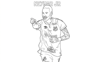 mẫu hình tô màu Neymar cho bé