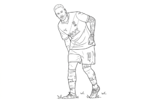 hình tô màu Neymar cho bé đơn giản