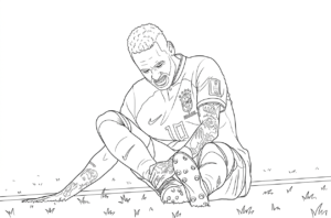 in tranh tô màu Neymar cho bé 8 tuổi