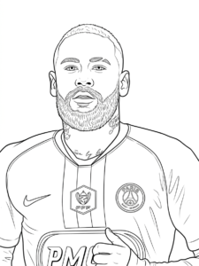 in hình tô màu Neymar miễn phí