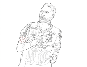in hình tô màu Neymar cho bé 4 tuổi