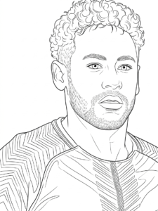 tranh tô màu Neymar cho bé 7 tuổi miễn phí