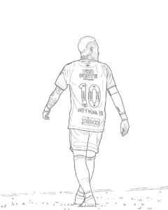 hình tô màu Neymar cho bé 7-8 tuổi