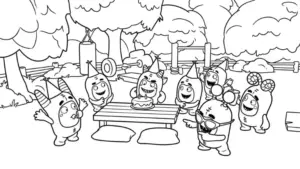 tải hình tô màu tranh tô màu Oddbods không mất tiền