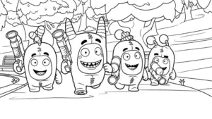 hình tô màu tranh tô màu Oddbods cho bé 8 tuổi