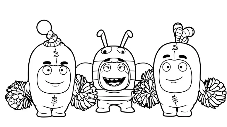 hình tô màu tranh tô màu Oddbods cho bé tải về