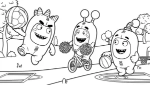 hình tô màu tranh tô màu Oddbods cho bé 5 tuổi miễn phí
