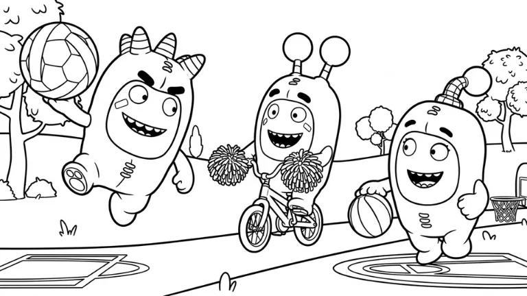 hình tô màu tranh tô màu Oddbods cho bé 5 tuổi miễn phí