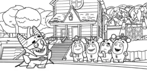 tải hình tô màu tranh tô màu Oddbods cho bé 8 tuổi