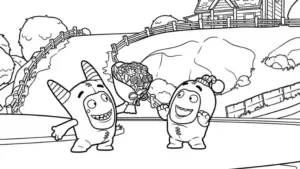hình tô màu tranh tô màu Oddbods cho bé 6 tuổi miễn phí