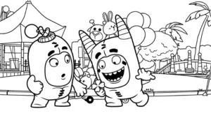 hình tô màu tranh tô màu Oddbods cho bé đơn giản