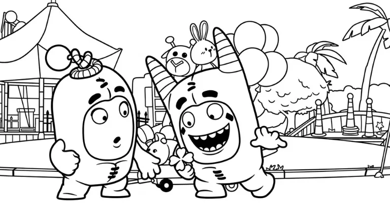 hình tô màu tranh tô màu Oddbods cho bé đơn giản