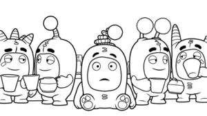 hình tô màu tranh tô màu Oddbods cho bé 3 tuổi miễn phí