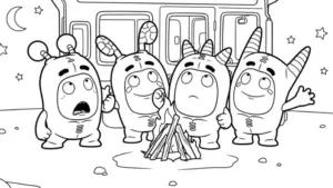 tải hình tô màu tranh tô màu Oddbods cho bé 3 tuổi