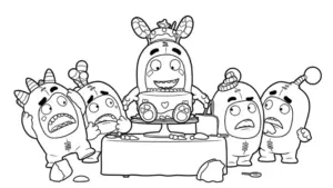 tải hình tô màu tranh tô màu Oddbods cho bé miễn phí