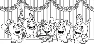 hình tô màu tranh tô màu Oddbods cho trẻ em