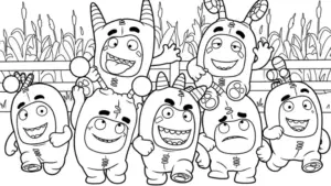 hình tô màu tranh tô màu Oddbods in ngay