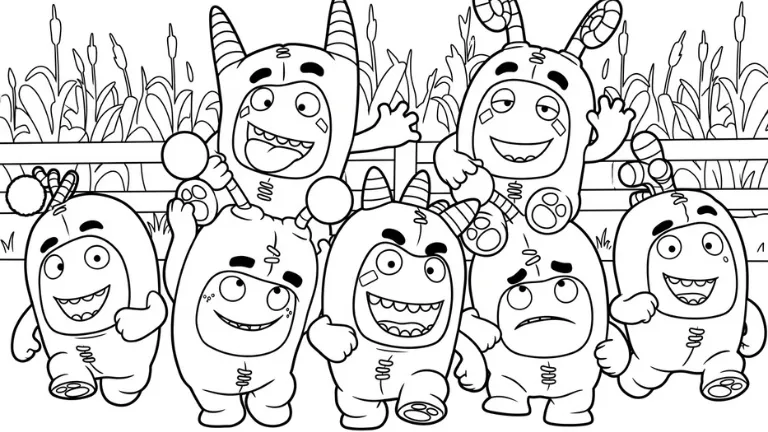 hình tô màu tranh tô màu Oddbods in ngay