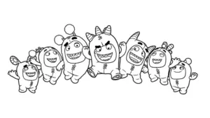 in hình tô màu tranh tô màu Oddbods cho bé 8 tuổi