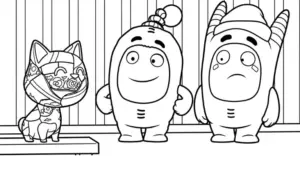 hình tô màu tranh tô màu Oddbods cho bé 7 tuổi