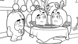 in hình tô màu tranh tô màu Oddbods cho bé 8 tuổi
