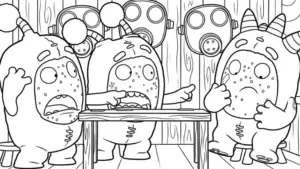 tải hình tô màu tranh tô màu Oddbods cho bé 4 tuổi