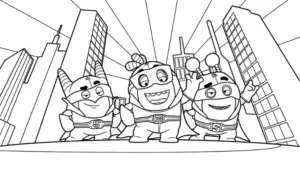 tải hình tô màu tranh tô màu Oddbods cho bé