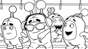 file tranh tô màu tranh tô màu Oddbods cho bé 4-5 tuổi