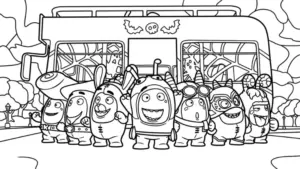 tranh tô màu tranh tô màu Oddbods cho bé