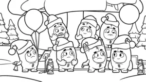 hình tô màu tranh tô màu Oddbods cho bé 6 tuổi miễn phí