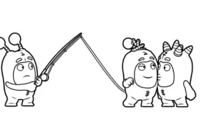 in tranh tô màu tranh tô màu Oddbods cho bé