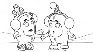 in hình tô màu tranh tô màu Oddbods cho bé 5 tuổi