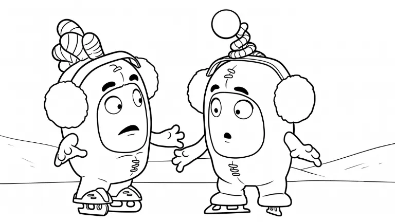 in hình tô màu tranh tô màu Oddbods cho bé 5 tuổi
