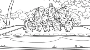 hình tô màu tranh tô màu Oddbods cho bé 5 tuổi