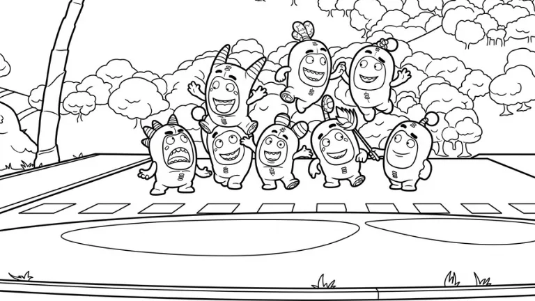 hình tô màu tranh tô màu Oddbods cho bé 5 tuổi