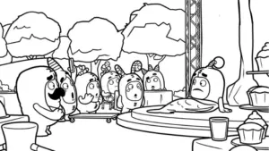 file pdf hình tô màu tranh tô màu Oddbods cho bé