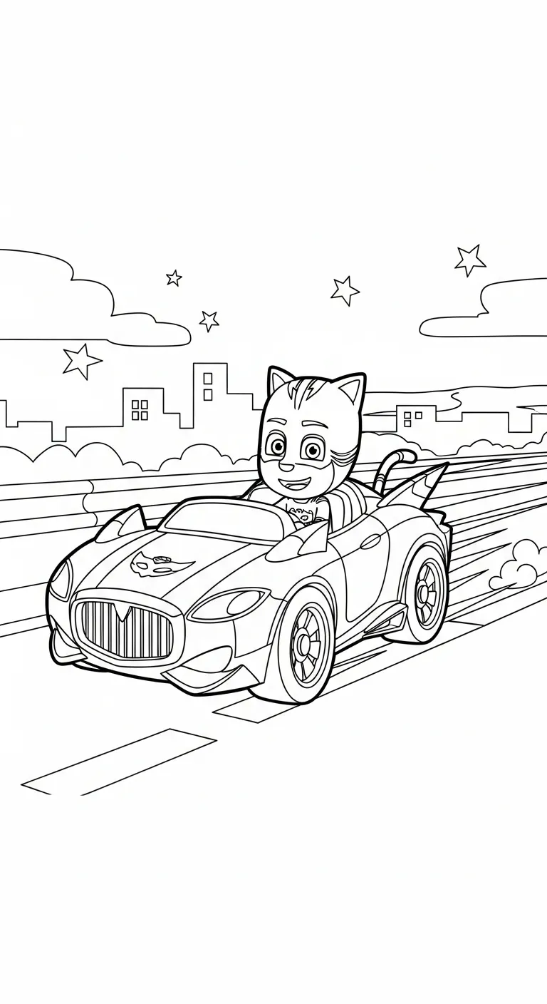 tranh tô màu tranh tô màu PJ Mask cho bé 5 tuổi