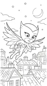 tranh tô màu tranh tô màu PJ Mask cho bé 3 tuổi