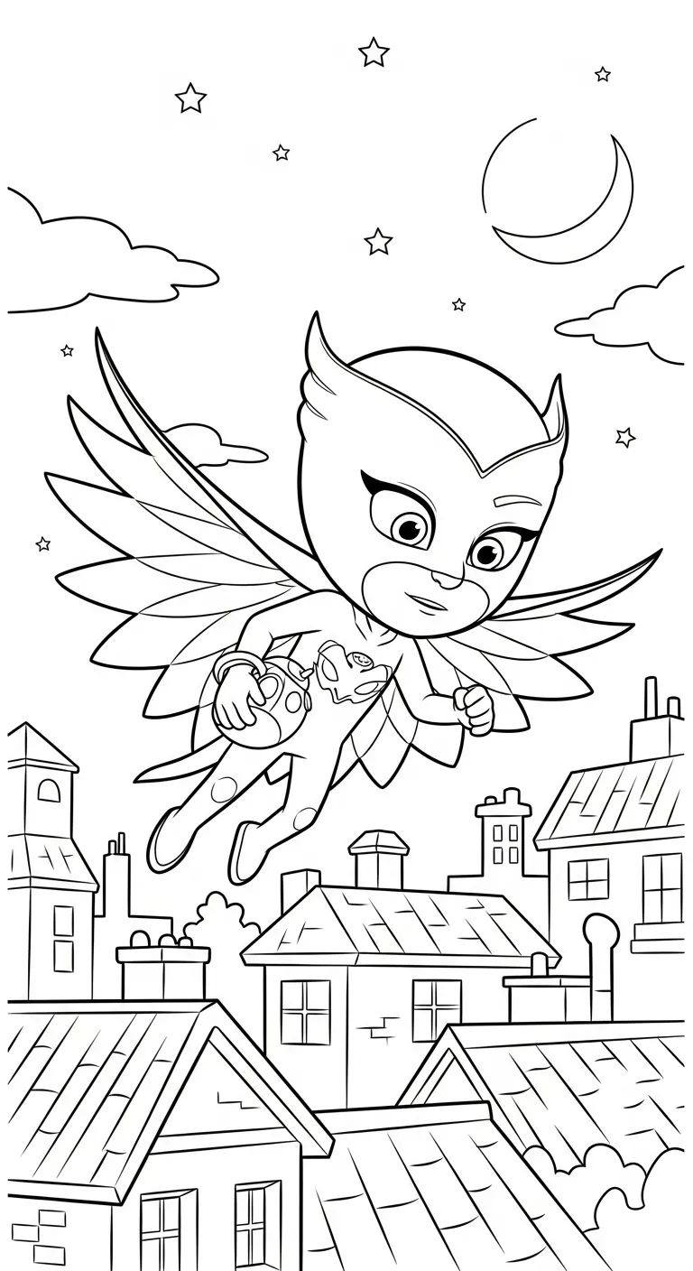 tranh tô màu tranh tô màu PJ Mask cho bé 3 tuổi