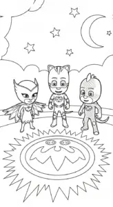 in tranh tô màu tranh tô màu PJ Mask