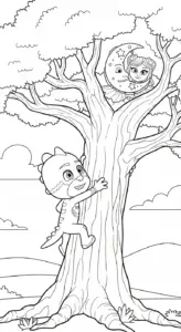 mẫu tranh tô màu tranh tô màu PJ Mask cho bé