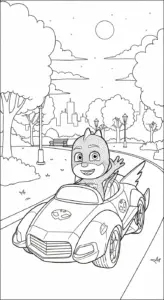 hình tô màu tranh tô màu PJ Mask in ngay