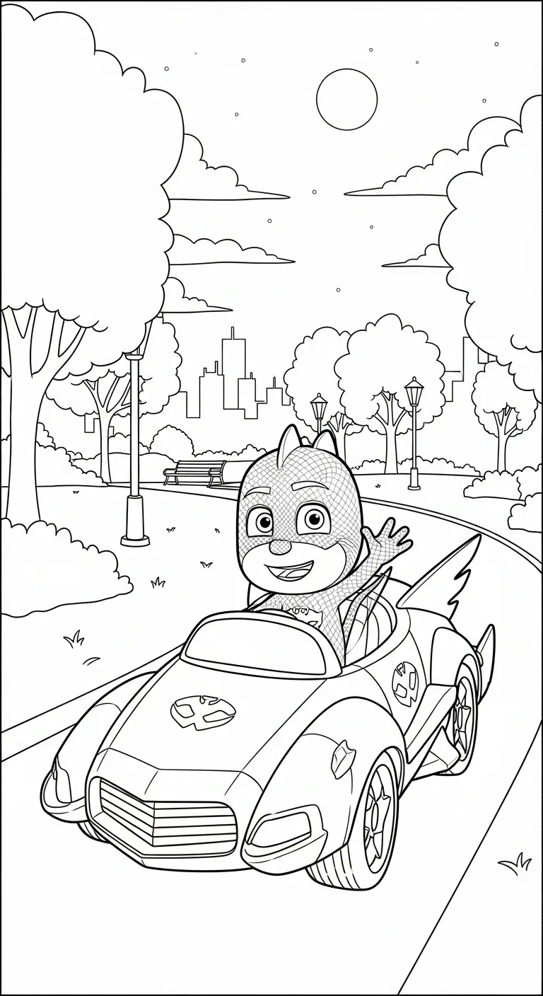 hình tô màu tranh tô màu PJ Mask in ngay