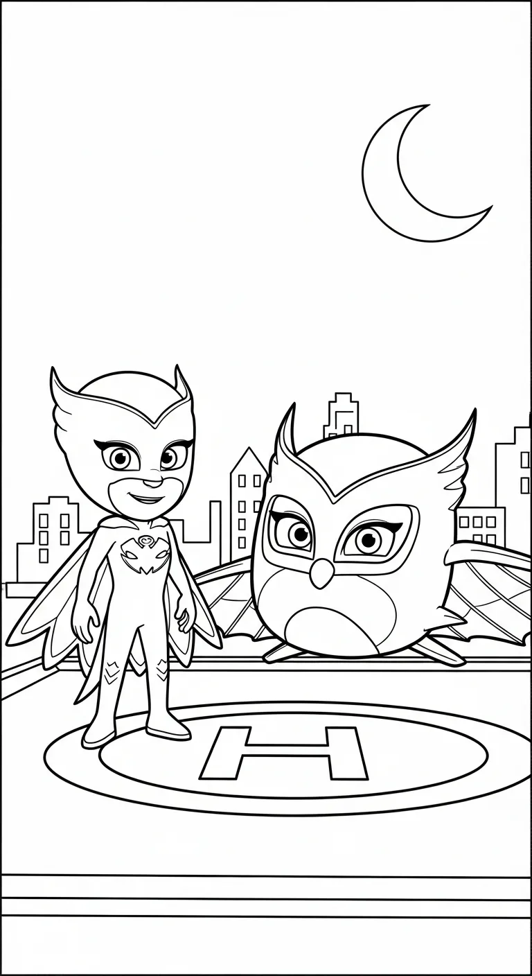 in hình tô màu tranh tô màu PJ Mask cho bé 8 tuổi