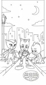 tải hình tô màu tranh tô màu PJ Mask cho bé 6 tuổi
