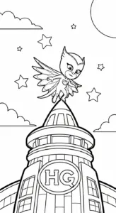 hình tô màu tranh tô màu PJ Mask in ngay